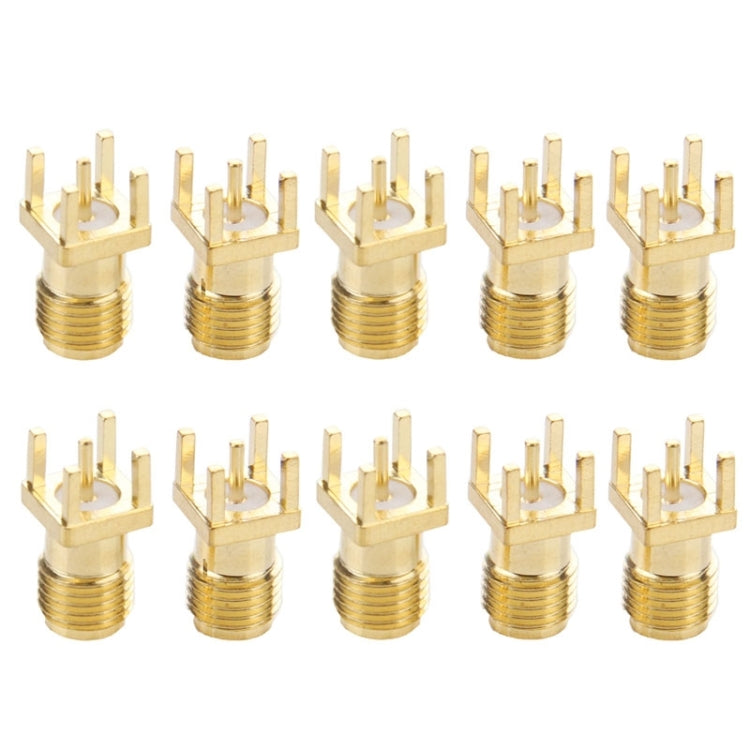 10 ชิ้นชุบทอง SMA หญิงแผงเมาท์ PCB สแควร์เท่ากับอะแดปเตอร์เชื่อมต่อ RF, SMA Female