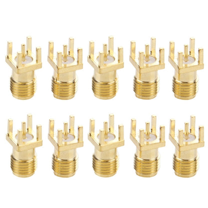 10 ชิ้นชุบทอง SMA หญิงแผงเมาท์ PCB สแควร์เท่ากับอะแดปเตอร์เชื่อมต่อ RF, SMA Female