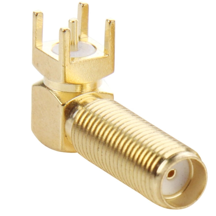 10 ชิ้นชุบทอง SMA หญิงมุมขวา 90 องศาแผง PCB Mount 4.0 มิลลิเมตรสแควร์อะแดปเตอร์เชื่อมต่อ, SMA Female Right Angle
