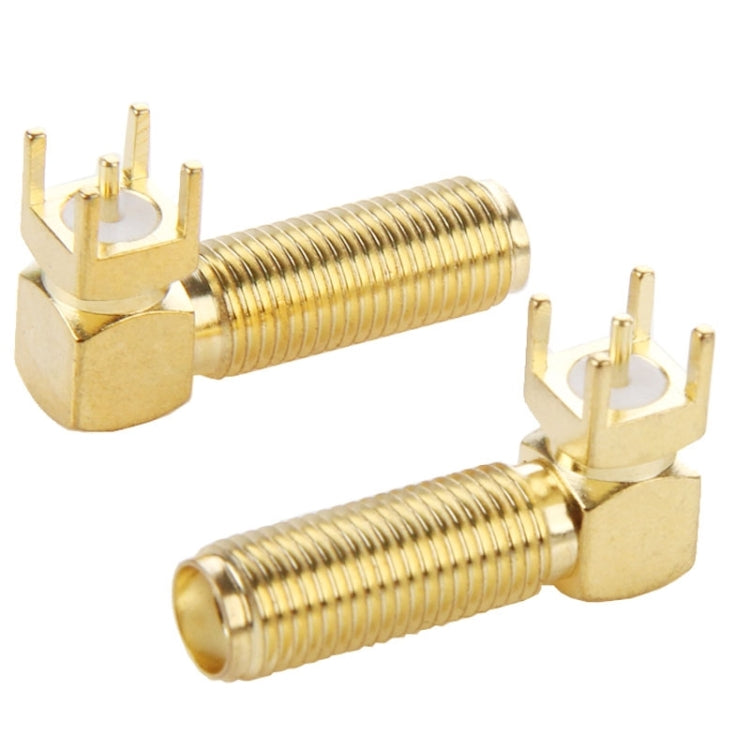 10 ชิ้นชุบทอง SMA หญิงมุมขวา 90 องศาแผง PCB Mount 4.0 มิลลิเมตรสแควร์อะแดปเตอร์เชื่อมต่อ, SMA Female Right Angle