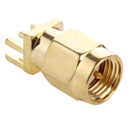 10 ชิ้นชุบทอง SMA ชายแจ็คซ็อกเก็ต PCB Edge Mount Solder 0.62 นิ้ว RF Connector Adapter, SMA Male Jack Socket