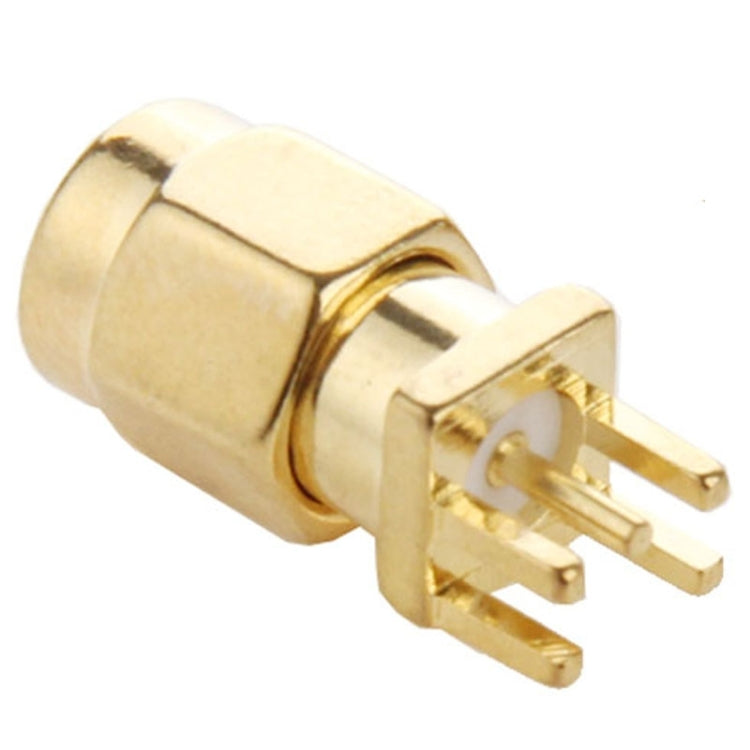 10 ชิ้นชุบทอง SMA ชายแจ็คซ็อกเก็ต PCB Edge Mount Solder 0.62 นิ้ว RF Connector Adapter, SMA Male Jack Socket