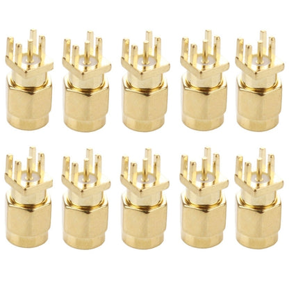 10 ชิ้นชุบทอง SMA ชายแจ็คซ็อกเก็ต PCB Edge Mount Solder 0.62 นิ้ว RF Connector Adapter, SMA Male Jack Socket