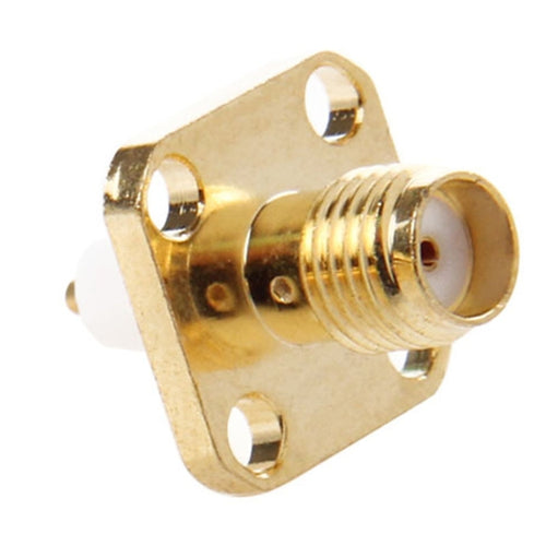 10 ชิ้นชุบทอง SMA หญิง 4 หลุมแผงแชสซี Mount ขยาย Dielectric Solder Connector อะแดปเตอร์, SMA Female 4 Holes