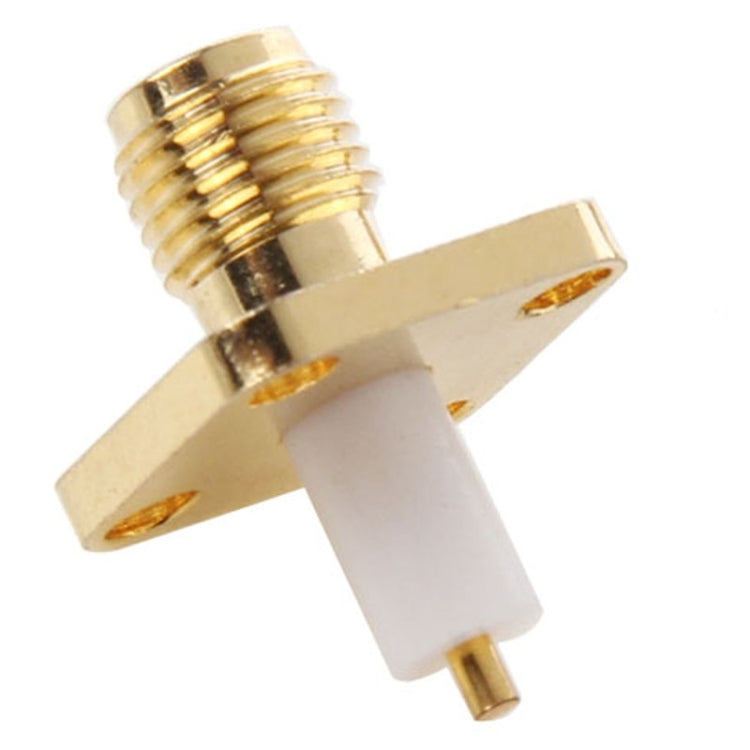 10 ชิ้นชุบทอง SMA หญิง 4 หลุมแผงแชสซี Mount ขยาย Dielectric Solder Connector อะแดปเตอร์, SMA Female 4 Holes