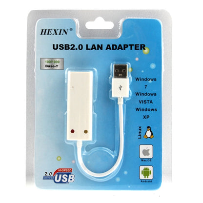 การ์ดอะแดปเตอร์ LAN Hexin 100 / 1000Mhps Base-T USB 2.0 สำหรับแท็บเล็ต / พีซี / Apple Macbook Air รองรับ Windows / Linux / MAC OS