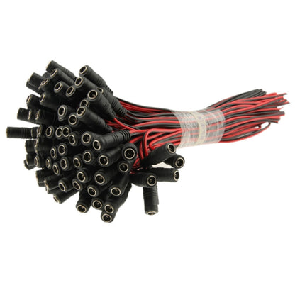 100 ชิ้น 5.5 x 2.1 มม. DC Power หญิงอะแดปเตอร์เชื่อมต่อบาร์เรลสำหรับไฟ LED ควบคุมความยาว: 30 ซม.
