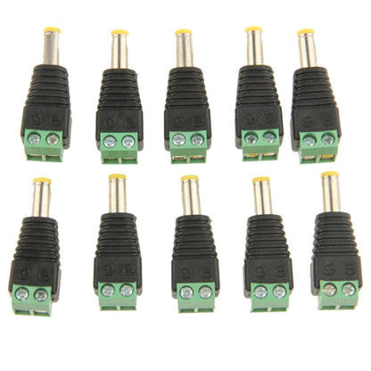 10 ชิ้นสีเขียวชาย DC 5.5 x 2.1 มม. ขั้วต่อสายไฟ, 5.5 x 2.1mm