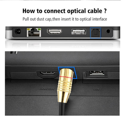 สาย Toslink ไฟเบอร์ออปติกเสียงดิจิตอล, ความยาวสายเคเบิล: 1 ม., OD: 5.0 มม, 1m