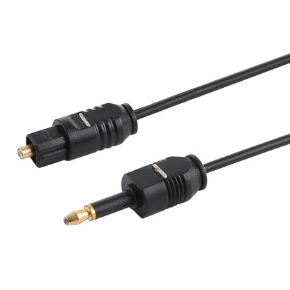 TOSLink สายสัญญาณเสียงดิจิตอลออปติคอลตัวผู้ถึง 3.5 มม. ความยาว: 0.8 ม. OD: 2.2 มม.