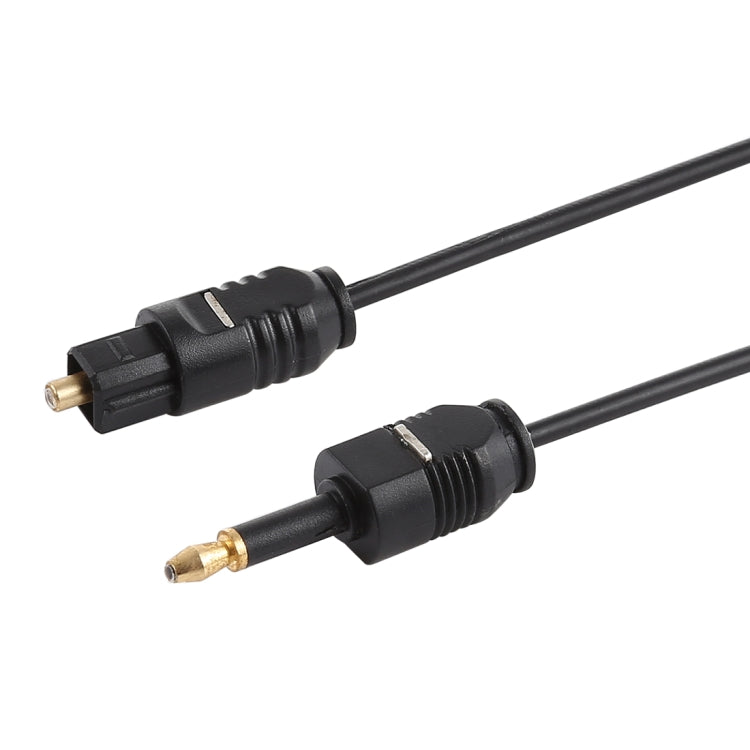 TOSLink สายสัญญาณเสียงดิจิตอลออปติคอลตัวผู้ถึง 3.5 มม. ความยาว: 0.8 ม. OD: 2.2 มม.