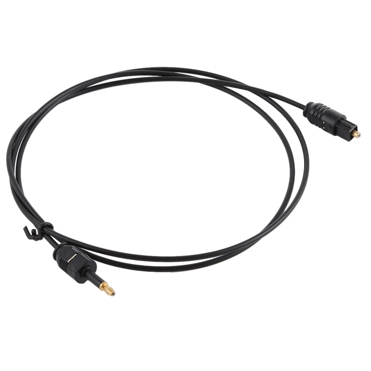 TOSLink สายสัญญาณเสียงดิจิตอลออปติคอลตัวผู้ถึง 3.5 มม. ความยาว: 0.8 ม. OD: 2.2 มม.