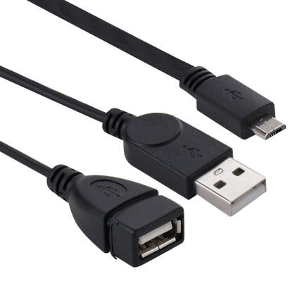 Micro USB เข้ากับ USB 2.0 ชายและ USB 2.0 หญิงโฮสต์ OTG Converter Adapter Cable, ความยาว: ประมาณ 30 ซม., Micro USB to USB 2.0 AM+AF