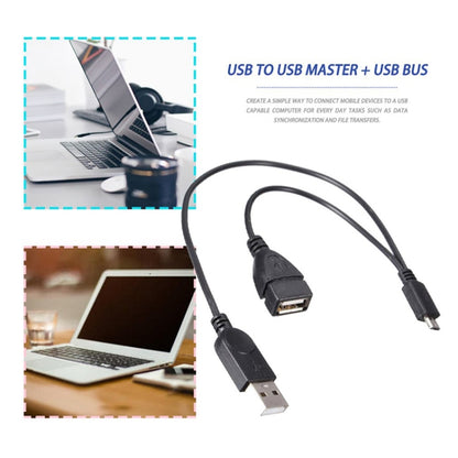 Micro USB เข้ากับ USB 2.0 ชายและ USB 2.0 หญิงโฮสต์ OTG Converter Adapter Cable, ความยาว: ประมาณ 30 ซม., Micro USB to USB 2.0 AM+AF