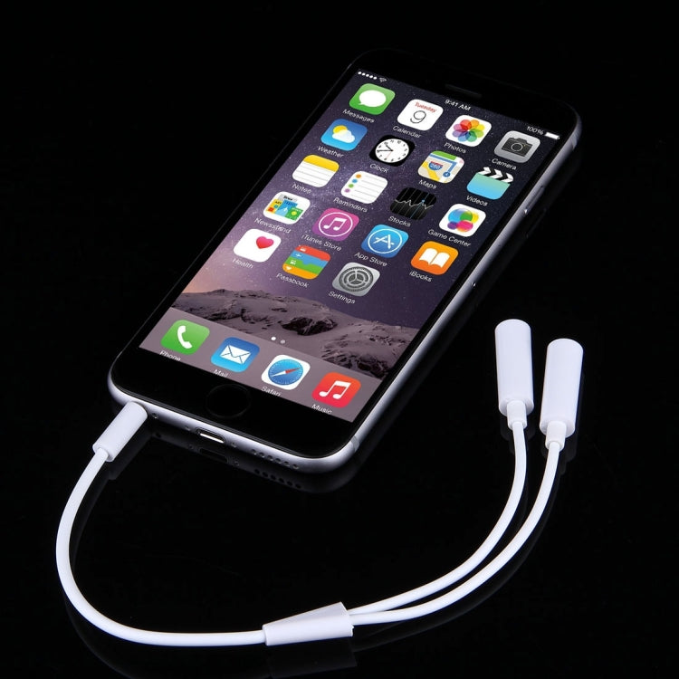 ปลั๊กแจ็คสเตอริโอขนาด 3.5 มม. ชาย 2 หญิงสำหรับ iPhone 6S และ 6S Plus และ 6 และ 6 Plus และ 5, iPad Air 2 และ Air, Samsung, iPod Laptop, MP3, ความยาว: 24 ซม., 3.5mm Male to 2 Female