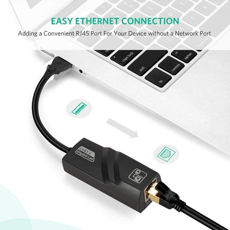 อะแดปเตอร์อีเทอร์เน็ต USB 3.0 10/100/1000Mbps สำหรับแล็ปท็อป Plug and Play, USB 3.0 1000 Mbps