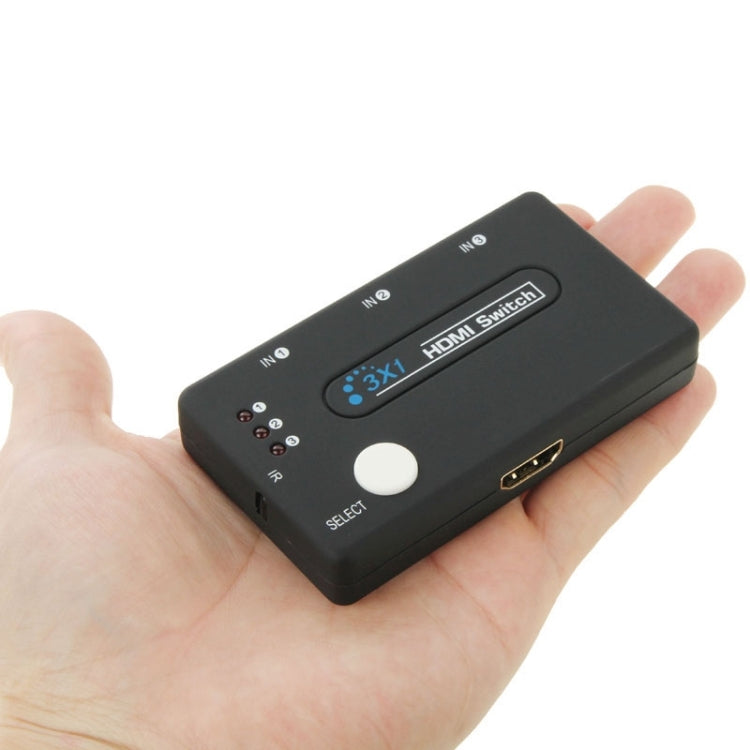 มินิ 3x1 HD 1080P ตัวเลือก HDMI V1.3 พร้อมรีโมทคอนโทรลสำหรับ HDTV / STB / DVD / โปรเจคเตอร์ / DVR, 1x3 HDMI V1.3