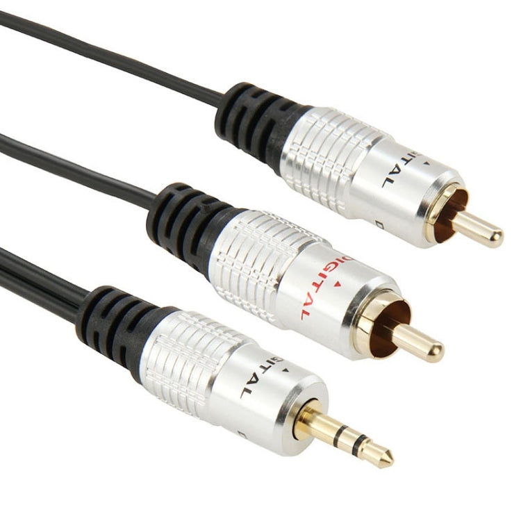 แจ็คสเตอริโอ 3.5 มม. ถึงสายสัญญาณเสียงชาย RCA 2 เส้น ความยาว: 3 ม, 2 RCA, Length: 3m