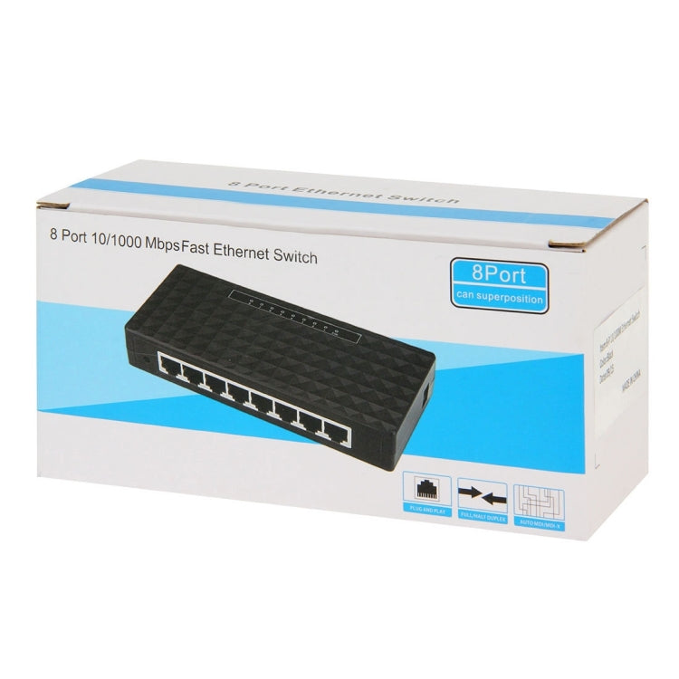 สวิตช์เดสก์ท็อปอีเธอร์เน็ต 8 พอร์ต 10/100/1000Mbps, 8 Ports 10/100/1000Mbps