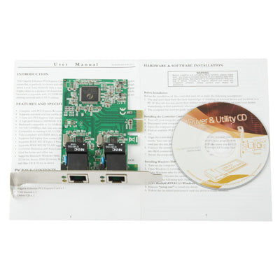PCI-Express Dual Gigabit Ethernet การ์ดอะแดปเตอร์ 2 พอร์ต RJ45 10/100/1000 BASE-T (IO-PCE8111-2GLAN), 2 Ports RJ45