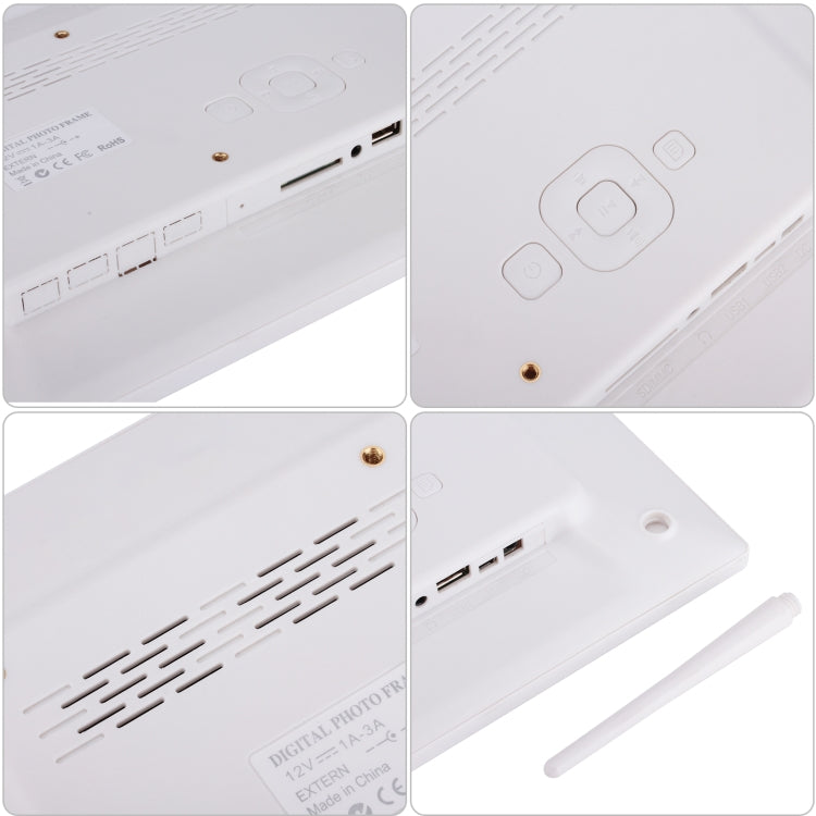 กรอบรูปดิจิตอลขนาด 12.1 นิ้ว พร้อมที่วางและรีโมท โปรแกรม Allwinner F16 รองรับแฟลชดิสก์ SD / MMC / USB, 12.1 Inch