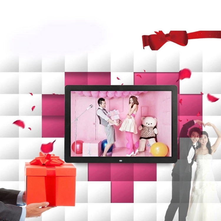 17 นิ้ว HD 1080P จอแสดงผล LED กรอบรูปดิจิตอลมัลติมีเดียพร้อมตัวยึดและเครื่องเล่นเพลงและภาพยนตร์รองรับอินพุตการ์ด USB / SD / MS / MMC, 17 inch