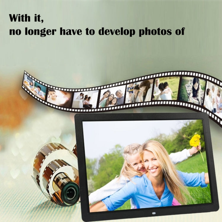 17 นิ้ว HD 1080P จอแสดงผล LED กรอบรูปดิจิตอลมัลติมีเดียพร้อมตัวยึดและเครื่องเล่นเพลงและภาพยนตร์รองรับอินพุตการ์ด USB / SD / MS / MMC, 17 inch