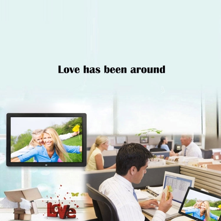 17 นิ้ว HD 1080P จอแสดงผล LED กรอบรูปดิจิตอลมัลติมีเดียพร้อมตัวยึดและเครื่องเล่นเพลงและภาพยนตร์รองรับอินพุตการ์ด USB / SD / MS / MMC, 17 inch