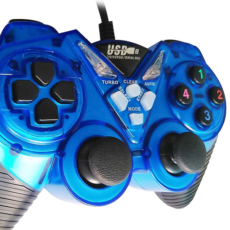 สายการสั่นสะเทือนเกมแพ็ดพีซีคอนโทรลเลอร์ USB จอยสติ๊กที่จับเกม (สีขาว)