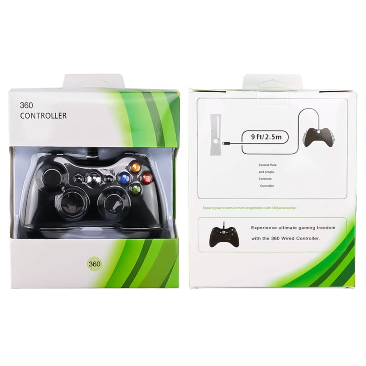 เกมแพดคอนโทรลเลอร์แบบมีสาย USB 2.0 สำหรับ XBOX360, Plug and Play, ความยาวสายเคเบิล: 2.5 ม., For XBOX 360, For XBOX 360 (Black)