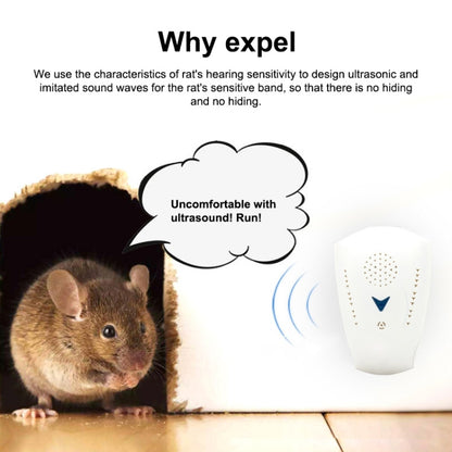ยาฆ่าแมลงอิเล็กทรอนิกส์อัลตราโซนิกปรับได้สองขั้นตอนสีขาว (ปลั๊ก US), US Plug White, US Plug  Pink