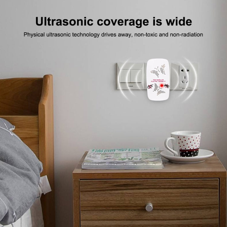 ยาฆ่าแมลงอิเล็กทรอนิกส์อัลตราโซนิกปรับได้สองขั้นตอนสีขาว (ปลั๊ก US), US Plug White, US Plug  Pink