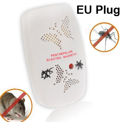 ยาฆ่าแมลงอิเล็กทรอนิกส์อัลตราโซนิกปรับได้สองขั้นตอนสีขาว (ปลั๊ก EU), EU Plug White, EU Plug  pink