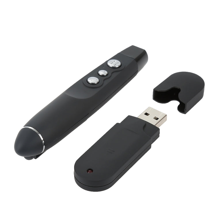 PP-1000 การนำเสนอมัลติมีเดีย PowerPoint Clicker ระยะไกล 2.4GHz RF Laser Pointer พร้อมตัวรับสัญญาณ USB