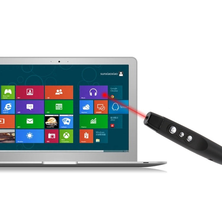 PP-1000 การนำเสนอมัลติมีเดีย PowerPoint Clicker ระยะไกล 2.4GHz RF Laser Pointer พร้อมตัวรับสัญญาณ USB