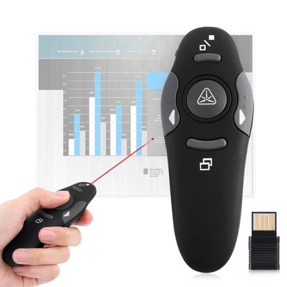 พรีเซนเตอร์มัลติมีเดียพร้อมตัวชี้เลเซอร์และตัวรับสัญญาณ USB สำหรับโปรเจคเตอร์ / PC / แล็ปท็อป ระยะควบคุม: 15 ม, 016