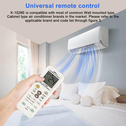 Chunghop K-1028E รีโมทคอนโทรล A/C สากล 1000 ใน 1 พร้อมไฟฉาย, K-1028E with Flashlight