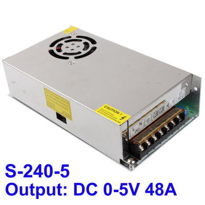 S-240-5 DC 0-5V 48A แหล่งจ่ายไฟแบบสวิตช์ควบคุมพร้อมพัดลมระบายความร้อน