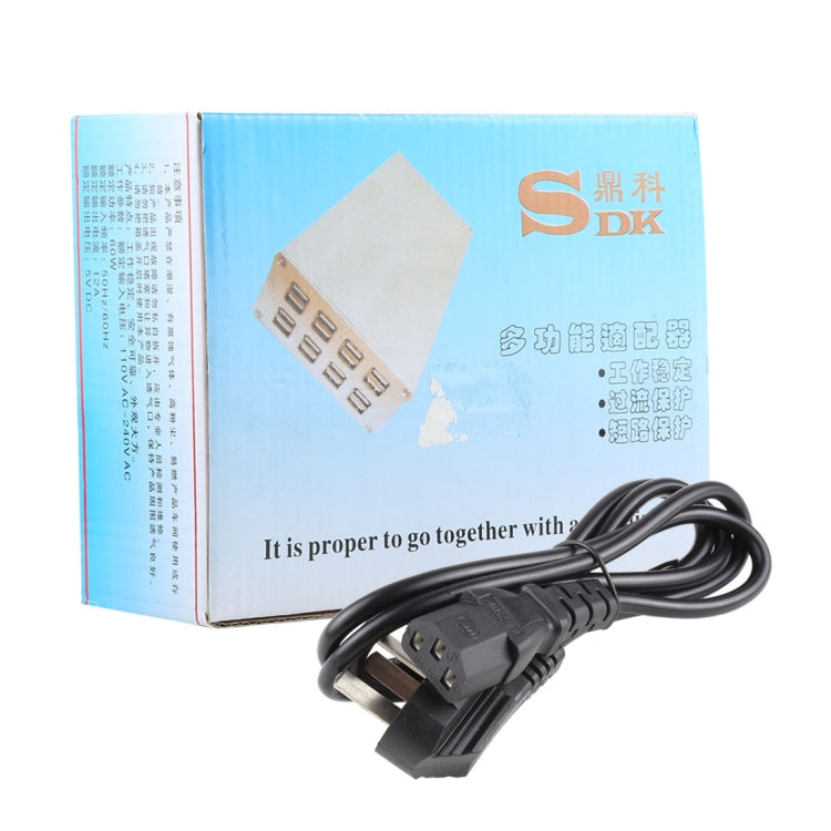 60W 12A 20 พอร์ต USB Fast Charger Station Travel Desktop Charger Power Adapter