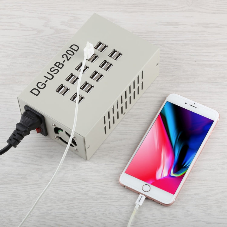 60W 12A 20 พอร์ต USB Fast Charger Station Travel Desktop Charger Power Adapter