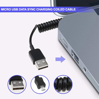 การชาร์จซิงค์ข้อมูล Micro USB ยาว 2 ม. สายเคเบิลแบบขด / สายสปริง