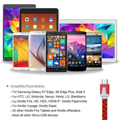 สายถัก Micro USB เป็น USB ข้อมูล / สายชาร์จยาว 2 ม