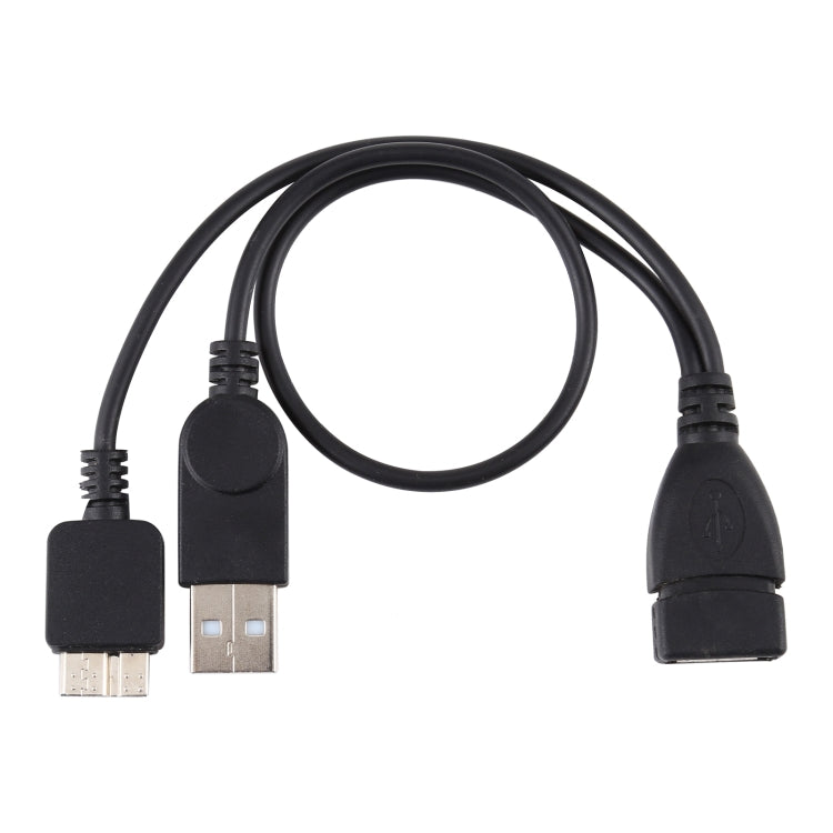 สาย USB 2.0 AF ถึง Micro-B + USB 2.0 OTG สำหรับ Samsung Galaxy Note III / N9000 พร้อม Power ความยาว: 24 ซม. (สีดำ)