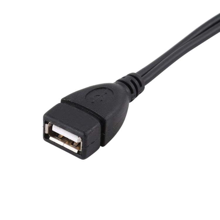 สาย USB 2.0 AF ถึง Micro-B + USB 2.0 OTG สำหรับ Samsung Galaxy Note III / N9000 พร้อม Power ความยาว: 24 ซม. (สีดำ)