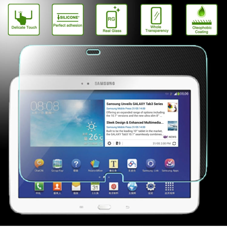 ฟิล์มกระจกนิรภัย 0.4 มม. 9H + 2.5D สำหรับ Galaxy Note 10.1 (2014 Edition) / P600 / P601 / P605, For Galaxy Note 10.1