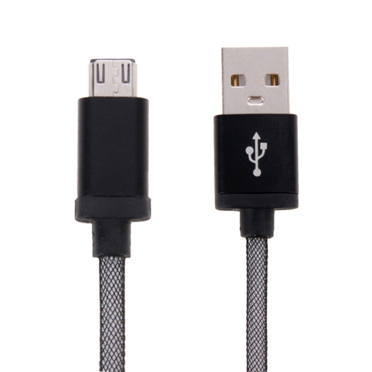 หัวโลหะสไตล์ตาข่ายขนาด 25 ซม. Micro USB เข้ากับ USB 2.0 Data / Charger Cable