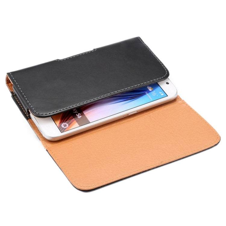 สำหรับ iPhone X และ Galaxy S6 / G920 เนื้อม้าบ้าซองหนังพลิกแนวตั้ง / กระเป๋าคาดเอวพร้อมเฝือกด้านหลัง