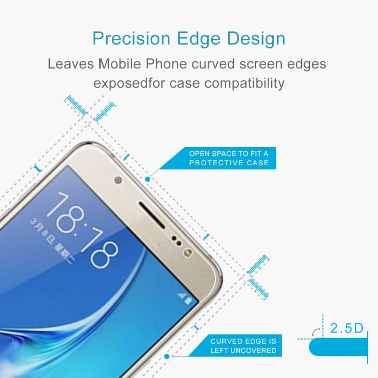 50 ชิ้น HAWEEL 0.26 มิลลิเมตร 9H + ความแข็งพื้นผิว 2.5D ฟิล์มกระจกนิรภัยป้องกันการระเบิดสำหรับ Galaxy J7 / J700, For Galaxy J7 / J700