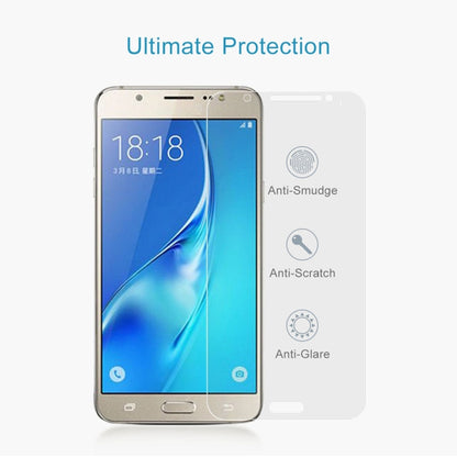 50 ชิ้น HAWEEL 0.26 มิลลิเมตร 9H + ความแข็งพื้นผิว 2.5D ฟิล์มกระจกนิรภัยป้องกันการระเบิดสำหรับ Galaxy J7 / J700, For Galaxy J7 / J700