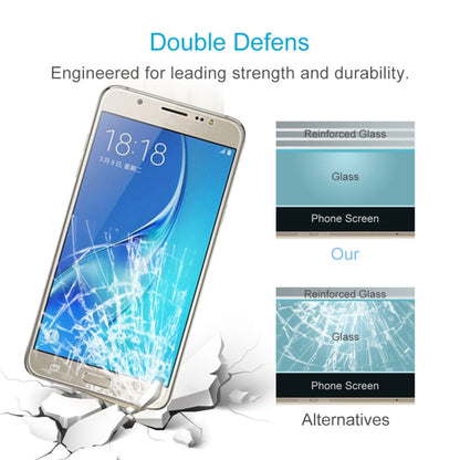 50 ชิ้น HAWEEL 0.26 มิลลิเมตร 9H + ความแข็งพื้นผิว 2.5D ฟิล์มกระจกนิรภัยป้องกันการระเบิดสำหรับ Galaxy J7 / J700, For Galaxy J7 / J700